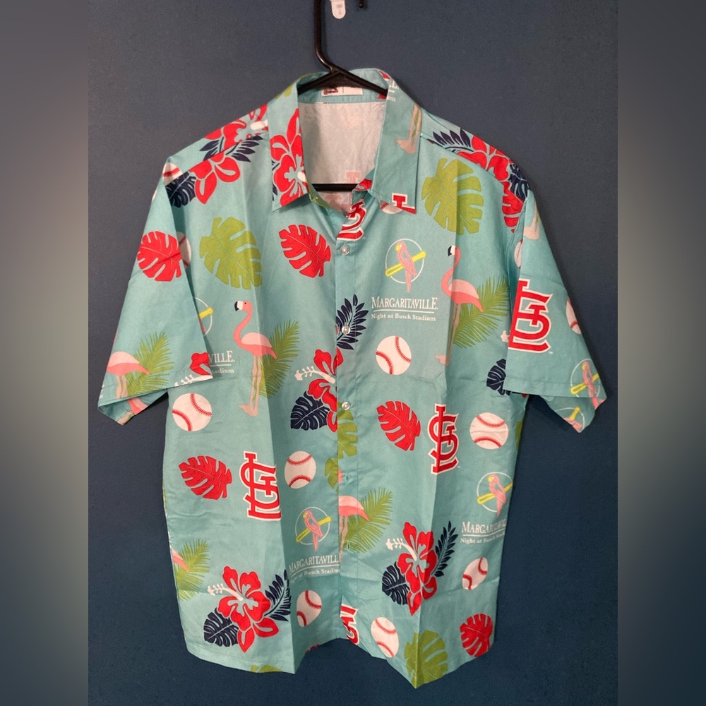 St. Louis Cardinals Margaritaville All-Over Print Shirt SGA 5-24-19 Size Small